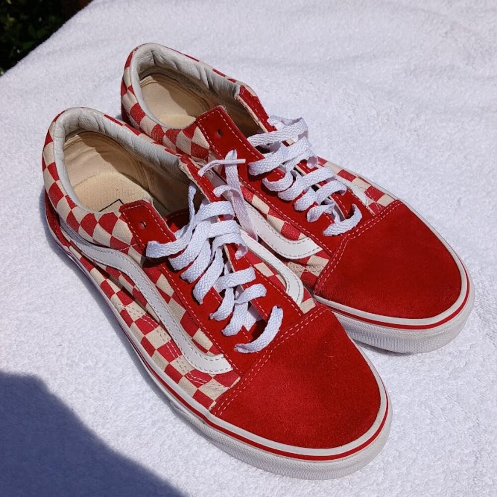 Vans Unisex Stackform Red White Checkerboard Plat… - image 1
